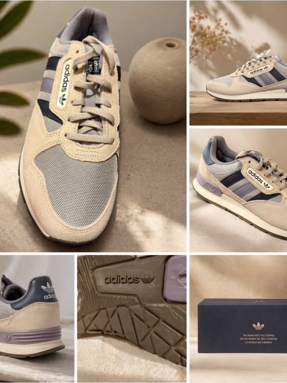 adidas Men’s Beige & Gray Casual Runner Sneakers TREZOID 2.0